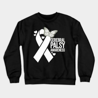 We Wear Green Cerebral Palsy Awareness CP Month Crewneck Sweatshirt